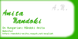 anita mandoki business card